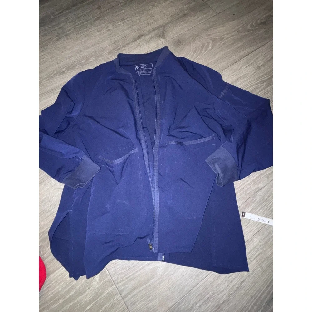 FIGS Technical Collection Navy Blue Full Zip Scrub Jacket Womens XXL